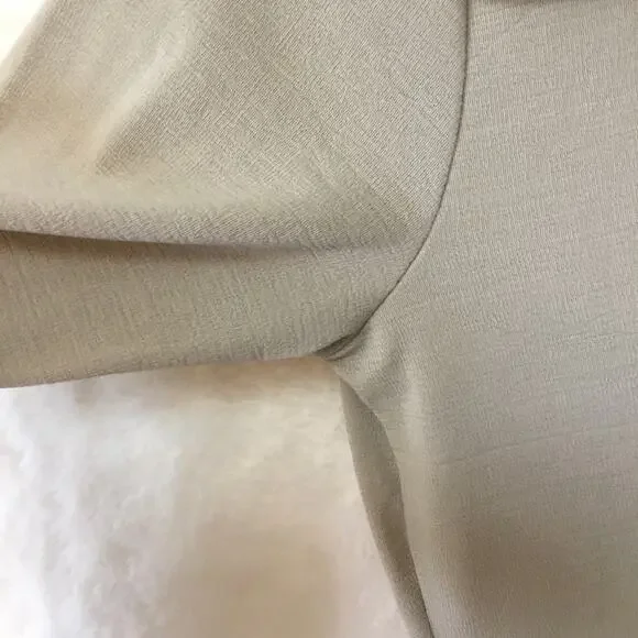 Bebe Beige Long Sleeve V-Neck Top - Picture 3 of 13